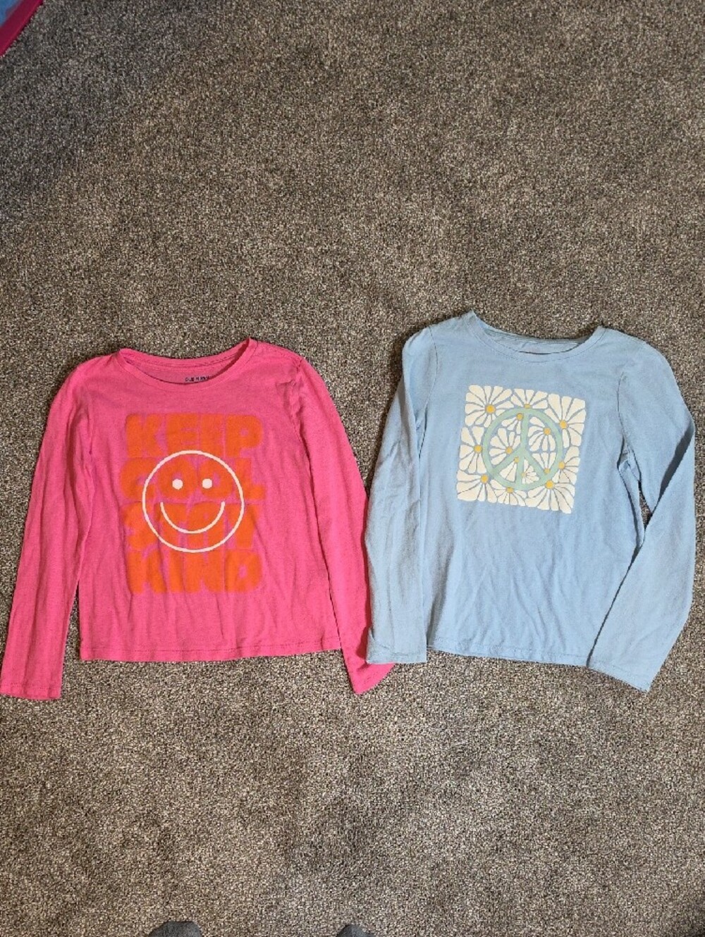 Kids Long-Sleeve Tee - Pink and Light Blue